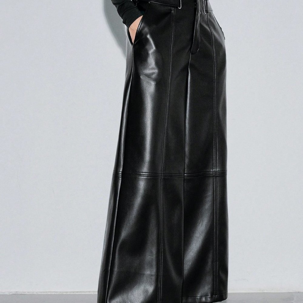 Black Preppy Womens Wide Leg Pants - Picture 5 of 5
